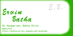 ervin batha business card